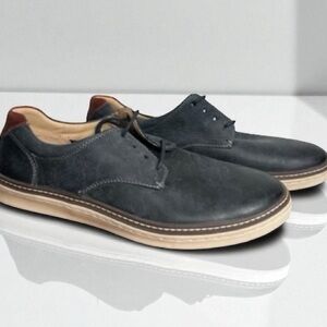Johnston Murphy Dark Navy Blue Leather Oxford Lace Up Shoes Men Size 9M